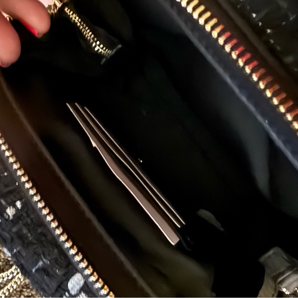 Kate Spade Black Clutch with Elegant Gold Accents